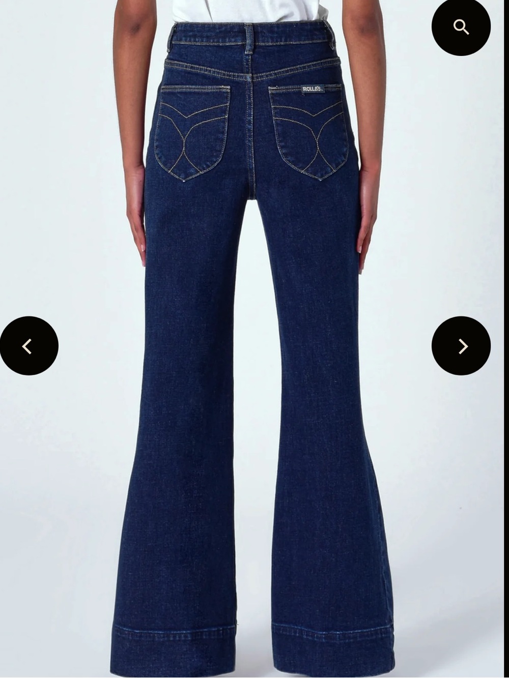 ROLLA'S Dark Blue east coast flare High-Rise Wide Leg Jeans - Picture 3 of 8